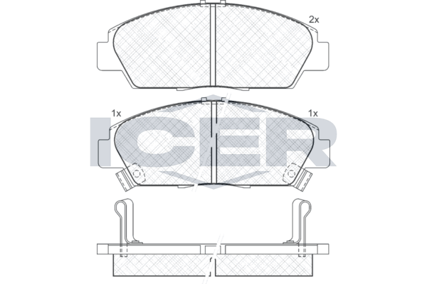 Icer 181020 Колодки гальмівні (передні) Honda Accord V 92-98/Prelude III/IV/V 86-01/Rover 600 93-00