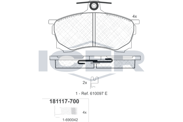 Icer 181117700 Колодки гальмівні (передні) Mitsubishi Carisma 95-06