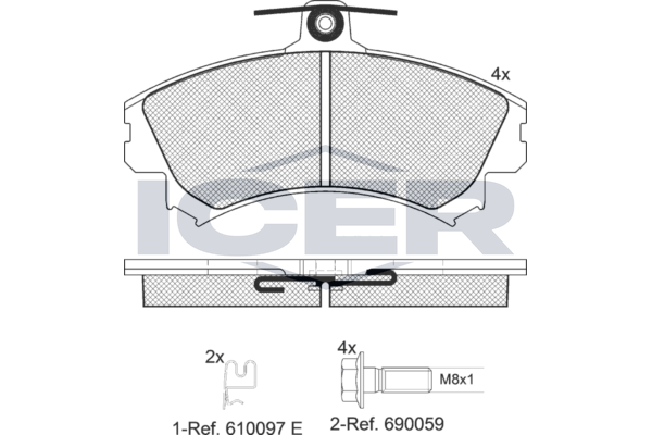 Icer 181118700 Колодки гальмівні (передні) Mitsubishi Colt 04-12/Carisma/Space Star/Volvo S40/V40 95