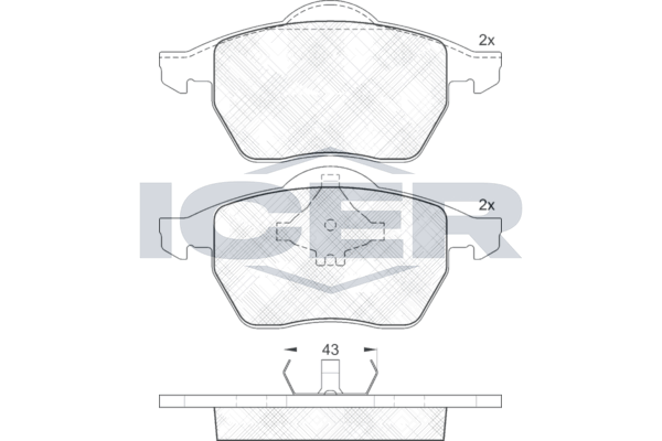 Icer 181131 Колодки гальмівні (передні) Audi A3/TT/Skoda Octavia 96-10/VW Golf/Passat B3/B4 91-06 (б