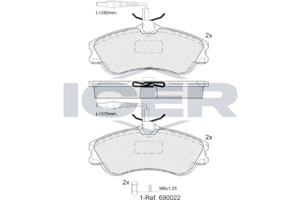 Icer 181136700 Колодки гальмівні (передні) Citroen Berlingo 96-11/Xsara/Peugeot 306 93-05/Partner 96