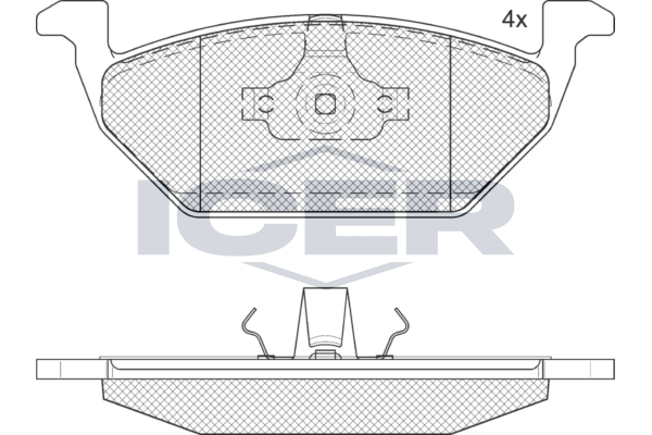 Icer 181184 Колодки гальмівні (передні) Audi A3/Seat Toledo 96-04/Skoda Octavia 96-07/VW Golf 97-05/