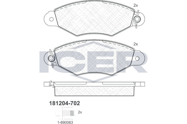 Icer 181204702 Колодки гальмівні (передні) Citroen Xsara 97-05