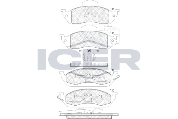 Icer 181276 Колодки гальмівні (передні) MB M-class (W163) 98-05 (+датчик)
