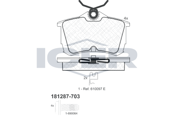 Icer 181287703 Колодки гальмівні (задні) Honda Accord VI/VII 98-08