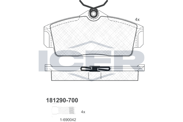Icer 181290700 Колодки гальмівні (передні) Nissan Almera 00-06/Primera 96-02