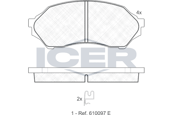 Icer 181309 Комплект гальмівних накладок, дискове гальмо