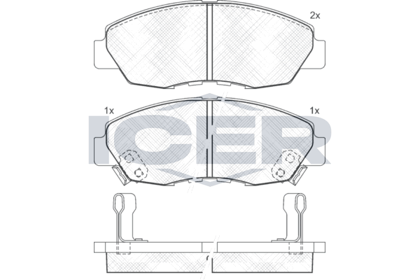 Icer 181329 Колодки гальмівні (передні) Honda Civic V/VI 94-01/VIII/IX 05-
