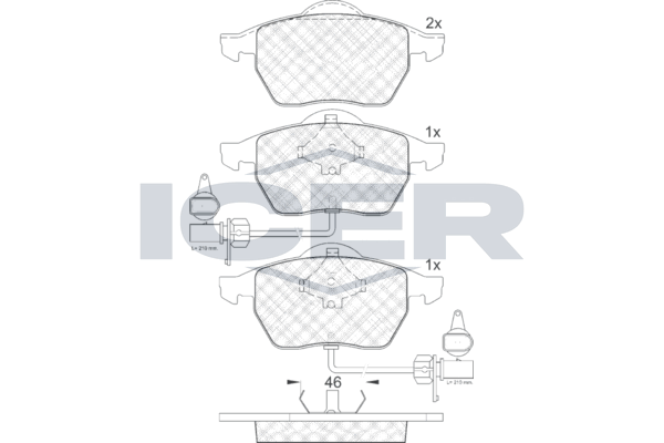 Icer 181362 Колодки гальмівні (передні) Audi A4/A6 95-09/Skoda SuperB 01-08/VW Passat B5 96-05 (+дат