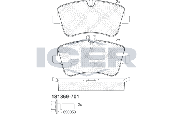 Icer 181369701 Колодки гальмівні (передні) MB C-class (W203/CL203/S203)/CLK-class (C209)/SLK-class (
