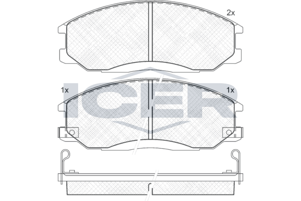Icer 181372 Колодки гальмівні (передні) Hyundai Santa Fe/Trajet 00-12/Ssangyong Actyon/Kyron 05-/Rex