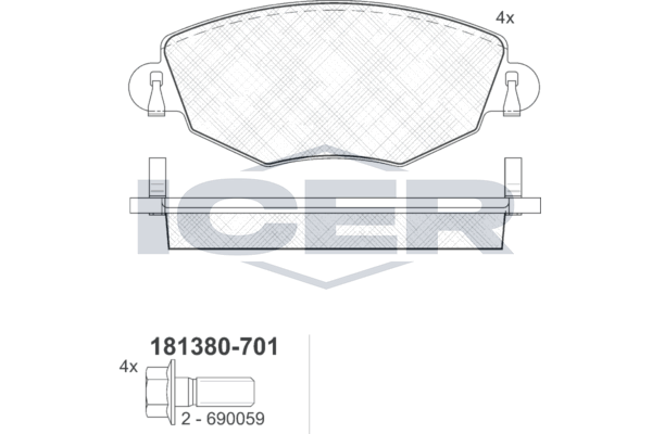 Icer 181380701 Колодки гальмівні (передні) Ford Mondeo III 00-07/Jaguar X-Type 01-09
