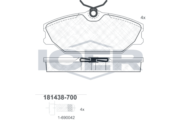 Icer 181438700 Колодки гальмівні (передні) Renault Clio II 00-09/Laguna 93-01/Megane/Scenic/Safrane