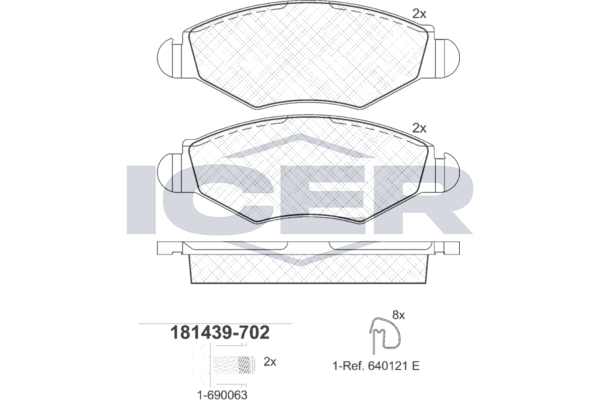 Icer 181439702 Колодки гальмівні (передні) Peugeot 206 98-/Peugeot 206+ 09-13/Peugeot 306 93-01