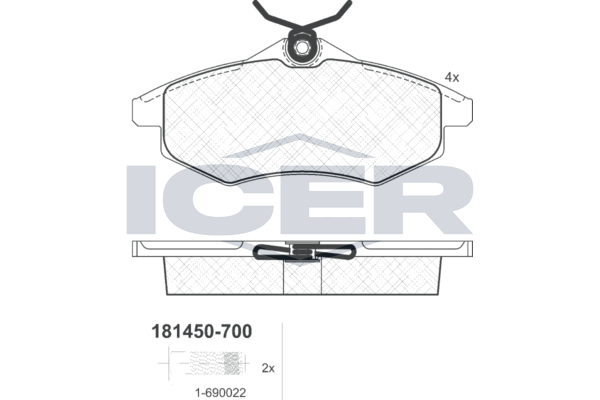 Icer 181450700 Колодки гальмівні (передні) Citroen C2 03-12/Citroen С3 02-