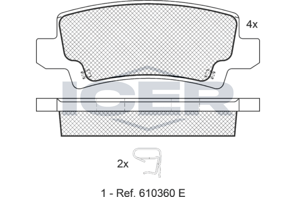 Icer 181514 Колодки гальмівні (задні) Toyota Corolla 01-14
