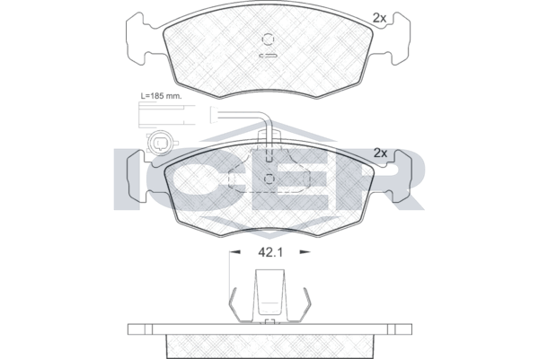 Icer 181518 Колодки гальмівні (передні) Fiat Palio 96- (+датчик)