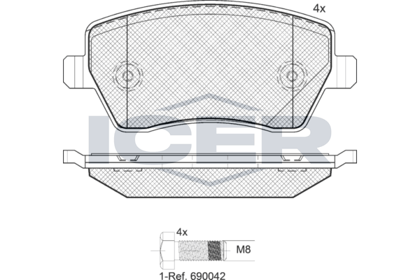 Icer 181534700 Колодки гальмівні (передні) Renault Kangoo/Logan/Clio 07-/Zoe/Duster/Dokker/Megane 12
