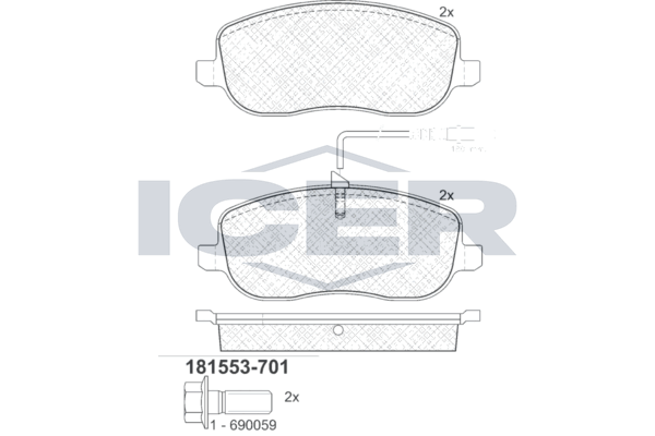 Icer 181553701 Колодки гальмівні (передні) Citroen C8 02-/Jumpy/Fiat Scudo/Peugeot Expert 95-06/807