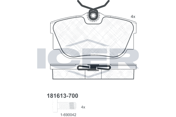 Icer 181613700 Колодки гальмівні (задні) VW T4 90-03