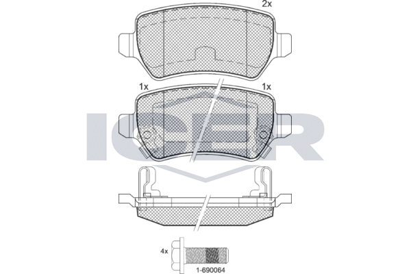 Icer 181622703 Колодки гальмівні (задні) Opel Combo/Astra/Corsa/Meriva/Zafira 98-/Hyundai ix20/Kia V