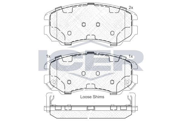 Icer 181644 Колодки гальмівні (передні) Hyundai Sonata/Elantra 01-11/ix20 10-/Tucson/Kia Sportage/Ca