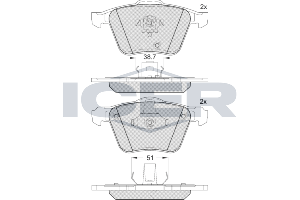 Icer 181655 Колодки гальмівні (передні) Volvo XC90 02-14