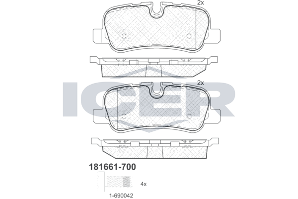 Icer 181661700 Колодки гальмівні (задні) Land Rover Discovery III/IV 04-/Range Rover 86-