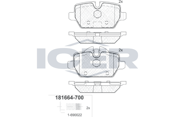 Icer 181664700 Колодки гальмівні (задні) BMW 1 (E81/E82/E87)/3 (E90/E91/E92/E93) 04-13
