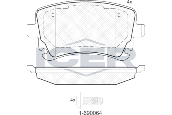 Icer 181674204 Колодки гальмівні (задні) Audi A3 08-13/A4/A6/A8 02-11/VW T5/Multivan V 03-15