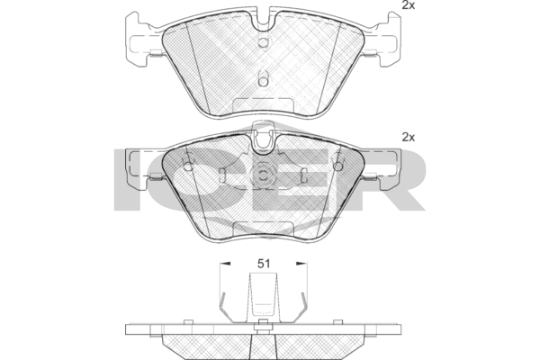 Icer 181683 Колодки гальмівні (передні) BMW 3 (E90/E91/E92) 07-13/5 (E60/E61) 03-10/X1 (E84) 09-15 (