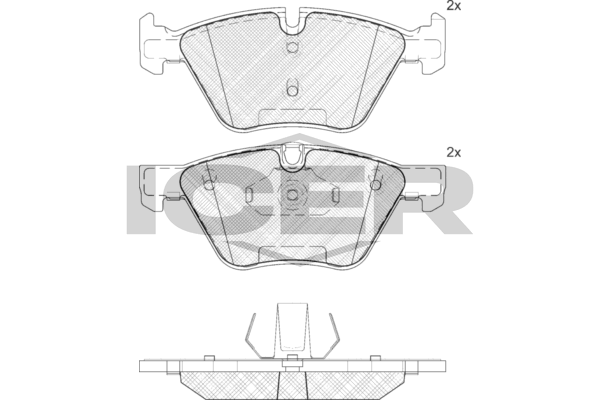 Icer 181683203 Колодки гальмівні (передні) BMW 1 (E81/E82)/3 (E90-E93)/X1 (E84)/Z4 (E89) 04-16 (Кріп