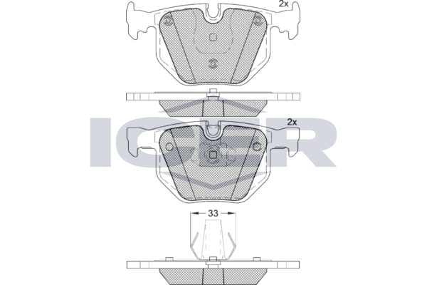 Icer 181685 Колодки гальмівні (задні) BMW 7 (E65/E66/E67) 01-08/X5 (E70) 06-13/X6 (E71/E72) 08-14