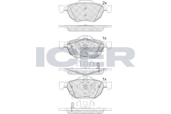 Icer 181695 Комплект гальмівних накладок, дискове гальмо