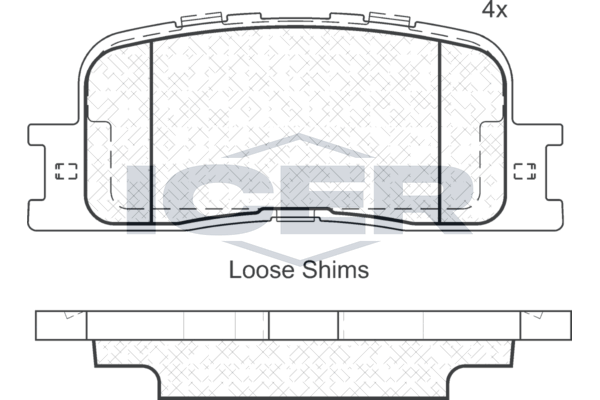 Icer 181706 Колодки гальмівні (задні) Toyota Camry 01-11/Highlander 00-03/Lexus ES 96-06
