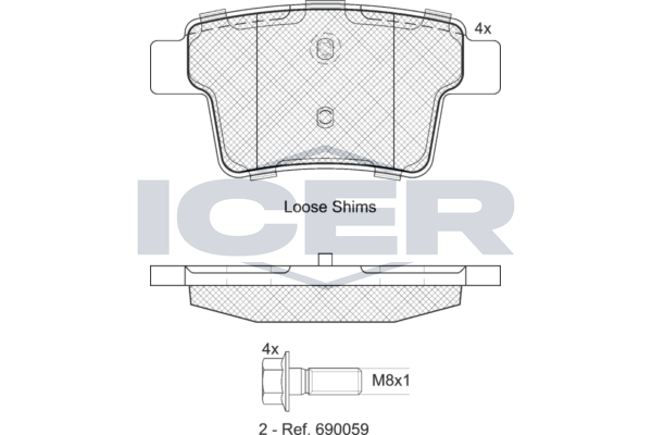 Icer 181722701 Колодки гальмівні (задні) Ford Mondeo III 00-07/Ford USA Freestyle 04-/Jaguar X-Type