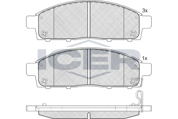 Icer 181784 Колодки гальмівні (передні) Mitsubishi L200 05-/Pajero Sport II 08-/Fiat Fullback 16-