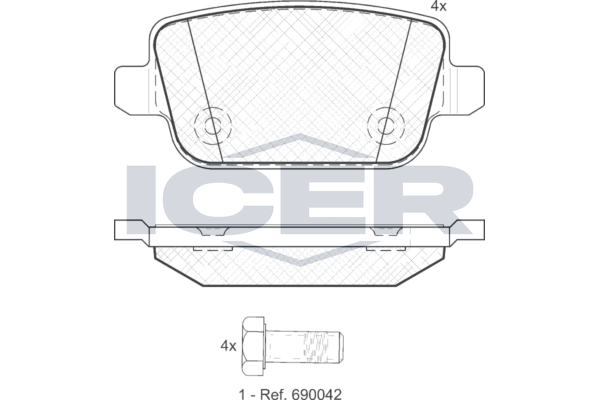 Icer 181801 Колодки гальмівні (задні) Ford Focus/Galaxy/Mondeo/S-Max/Kuga 05-15/Volvo S80/V70/XC70 0
