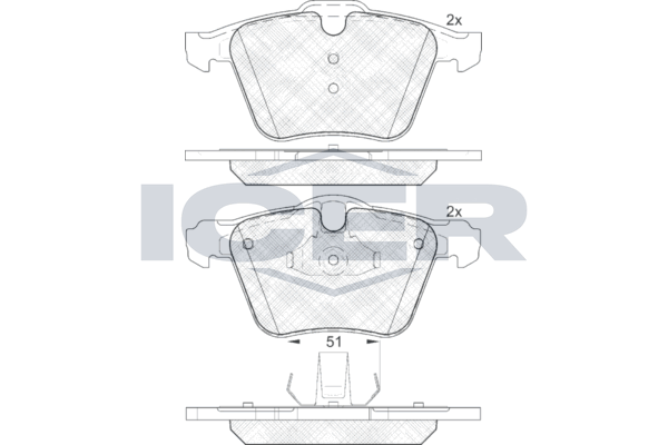 Icer 181805 Колодки гальмівні (передні) Ford Galaxy/Mondeo IV/S-Max 07-15/Volvo S60/S80/V60/V70/XC70