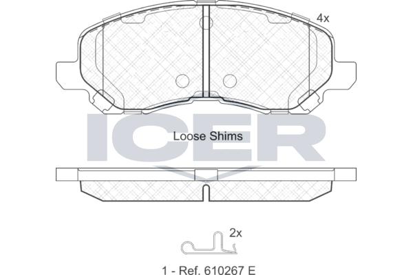 Icer 181806 Колодки гальмівні (передні) Citroen C4/Peugeot 4008 12-/Mitsubishi Lancer/Outlander 03-/