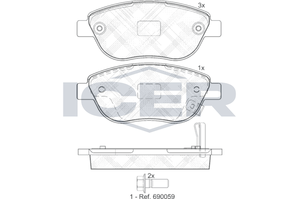 Icer 181809 Колодки гальмівні (передні) Opel Corsa D/Mk 06-