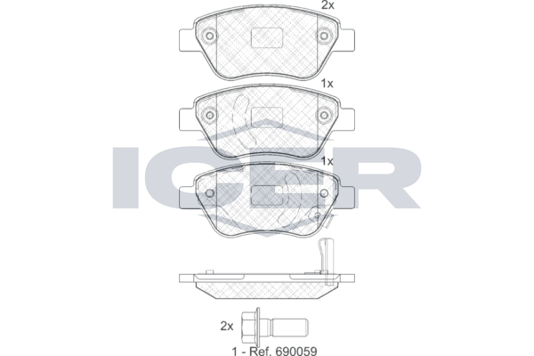 Icer 181810 Комплект гальмівних накладок, дискове гальмо