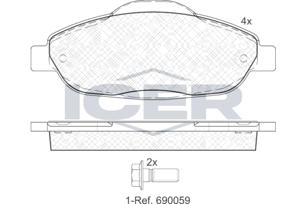 Icer 181851 Колодки гальмівні (передні) Peugeot 308/CC/SW 07-14/Peugeot 3008/5008 09-17