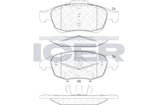 Icer 181852 Колодки гальмівні (передні) Citroen C4 07-/Berlingo 05-/DS4/DS5 11-/Peugeot 5008 09-/Par