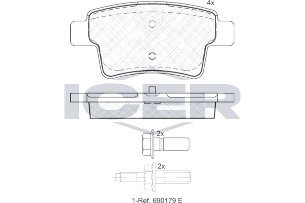 Icer 181853 Колодки гальмівні (задні) Citroen C4 Picasso/Grand Picasso 06-13/Peugeot 408 10-