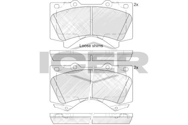 Icer 181874 Колодки гальмівні (передні) Toyota Land Cruiser Prado 09-/200/Sequoia/Tundra/Lexus LX 07
