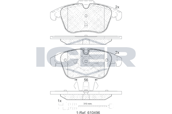 Icer 181886203 Колодки гальмівні (передні) Citroen C5 04-/Peugeot 407 04-/508 10- (+датчики)