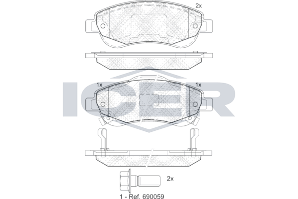 Icer 181887 Колодки гальмівні (передні) Honda CR-V III/IV 06-