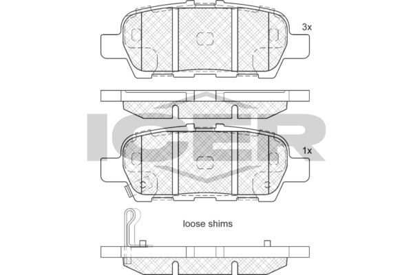 Icer 181901 Колодки гальмівні (задні) Nissan Rogue 07-13/Juke/Murano 08-/X-Trail 13-/Suzuki Grand Vi