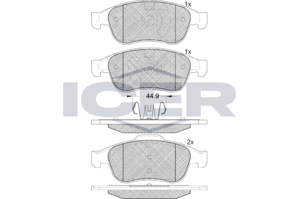 Icer 181915 Колодки гальмівні (передні) Renault Megane III/Scenic III 08-/Duster/Dokker/Fluence 10-